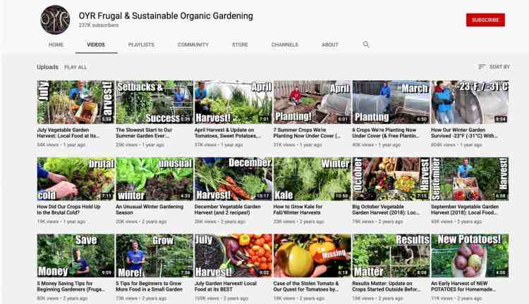 chaîne youtube jardinage